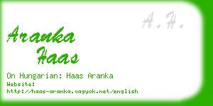aranka haas business card